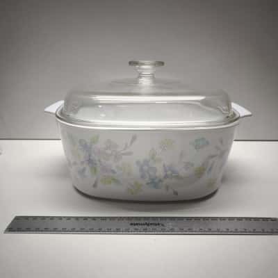 Vintage Corning Ware Floral Casserole Dish Covered Roaster Glass Lid
