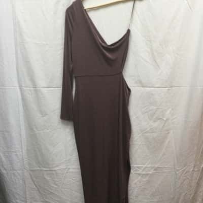 Supre Womens Size XL One Shoulder Midi Dress Brown RRP: $90.00