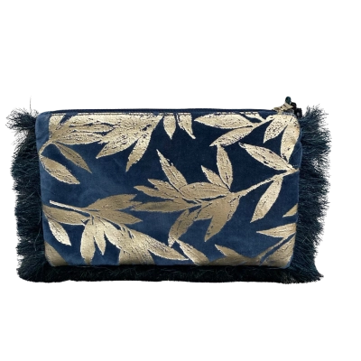 The Fable Womens Foldable Clutch Bag Blue / Gold 