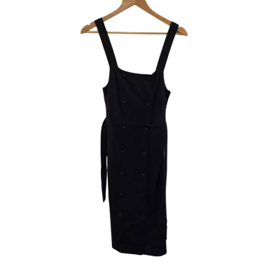 BNWT Metalicus Womens  Size S-M Black Apron Dress RRP $129.95 