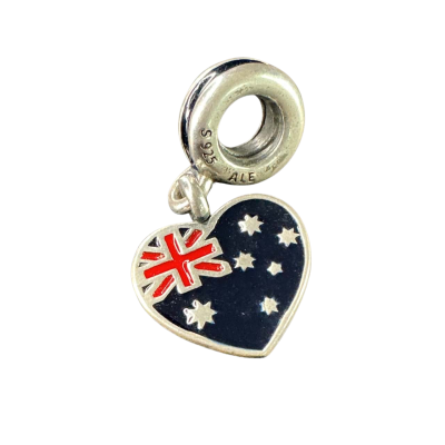 Pandora Womens Australia charm Blue / Red / Silver / White (stamped) 