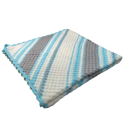 Beautiful Hand knitted Crochet Throw 100x100cm 