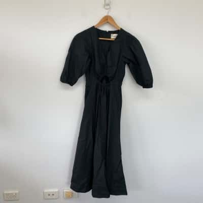 Unison Black Cut Out Midi Dress Size 4 
