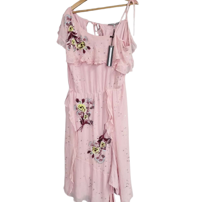  Womens  Size 16 Cocktail Dress / Floral Dress / Midi Dress / Party Dress / Shoestring Strap Dress / Sleeveless Dress  Other / Pink  