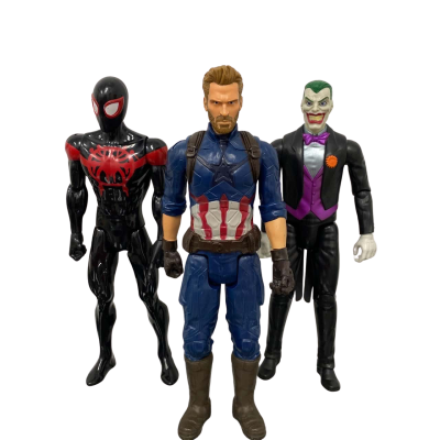 2 Marvel & 1 DC comic figurines 