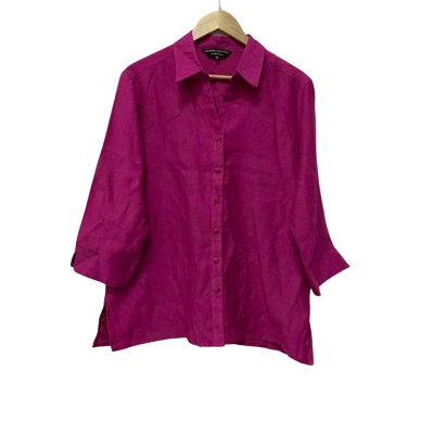 Black Pepper Womens  Size 16 3/4 Sleeve Shirt Pink  