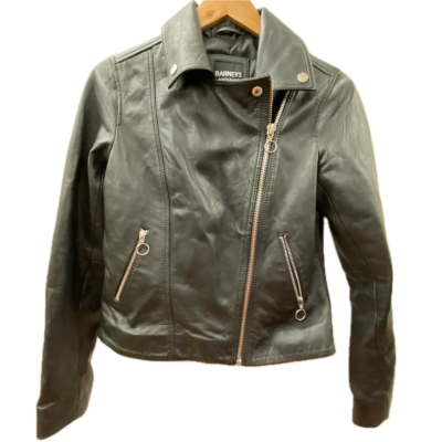 Barneys Orignals Womens  Size 10 Leather Jacket Black  