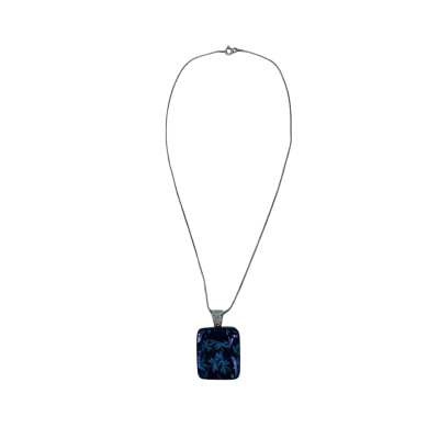 Fine 925 Sterling Silver Necklace with Dichroic Glass Dragonfly Pendant (20cm) #dragonflyjewellery #dichroicglass #sterlingsilver