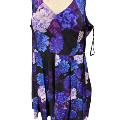City Chic Womens  Size 22 Formal Dress Black  / Purple Flowers