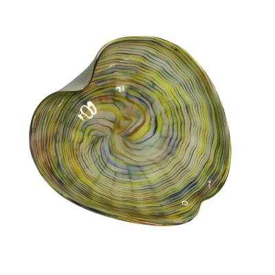 Vintage Art Glass Bowl Multicolour Swirl Mid Century