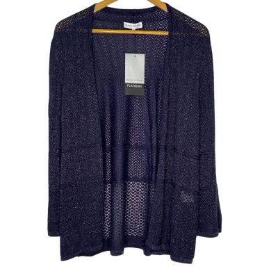 Black Pepper Womens  Size L Cardigan Navy Blue / Silver 
