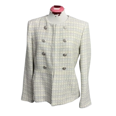 Zara Womens  Size L Blazer Beige / Blue 
