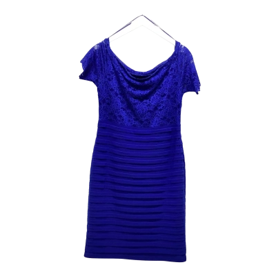 Diana Ferrari Royal Blue Lace Ruched Cocktail Dress Size 14