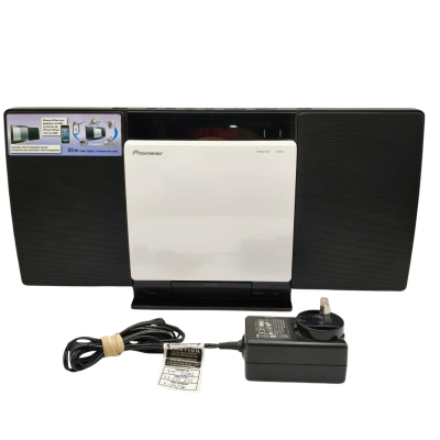 Pioneer X-SMC00 Slim CD Micro System with Interchangeable Colour Front Panels, iPod/iPhone Dock, USB, and FM Tuner Tested & Tagged For Electrical Safety