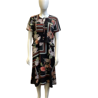 Cue Womens  Size 14 Floral Midi Dress Multicoloured