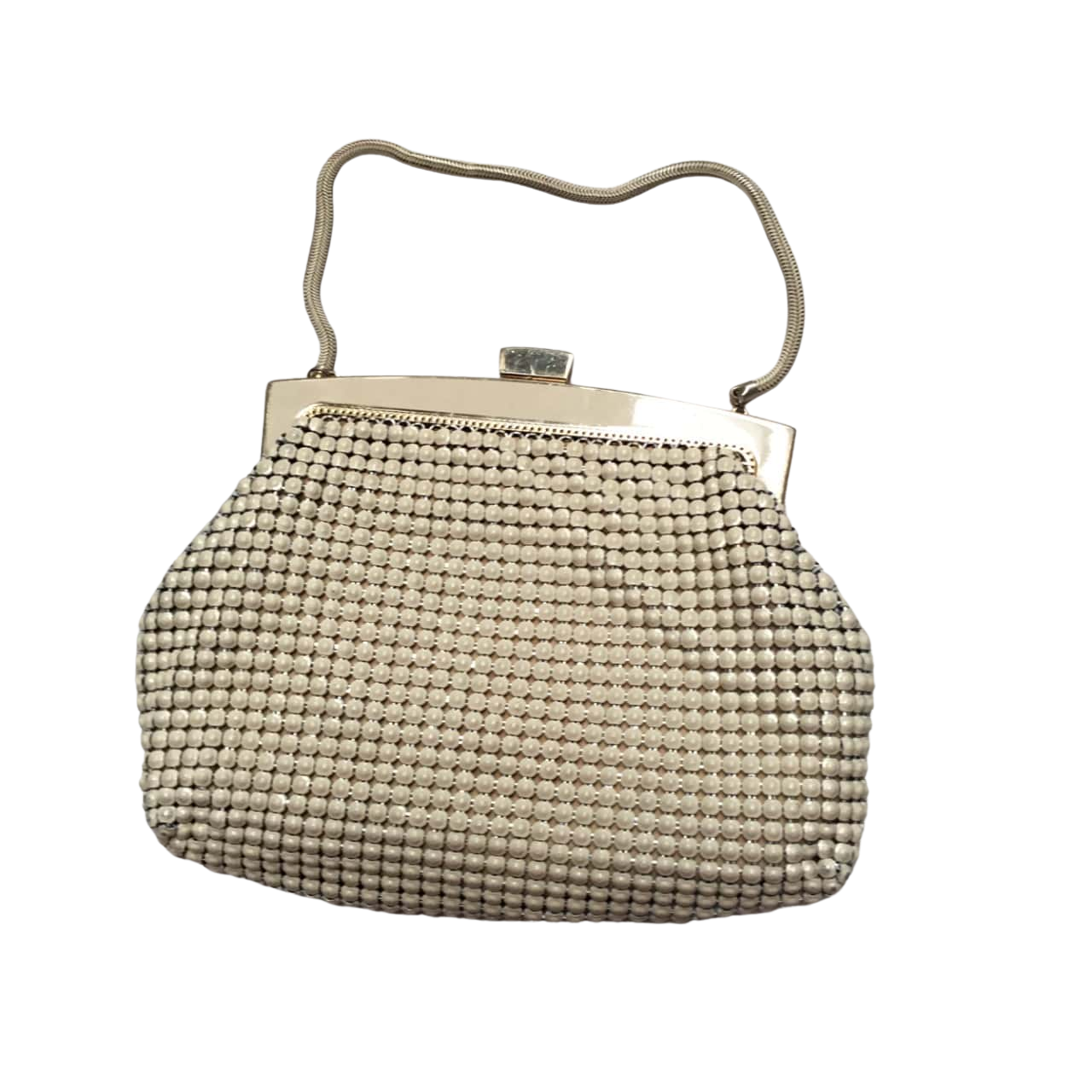 Vintage Glomesh Womens Cream Clutch Bag