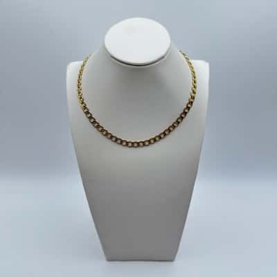 Golden Tone Flat Curb Necklace