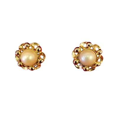  Womens Chunky Retro Clip Earrings with Pearl Style Bead