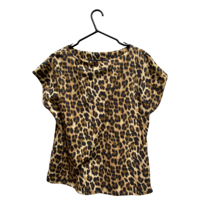 Virtuelle Womens  Size 12 Short Sleeve Top Animal print 