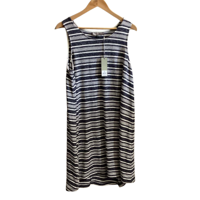 Susan Womens  Size M Casual Dress Navy Blue / White 