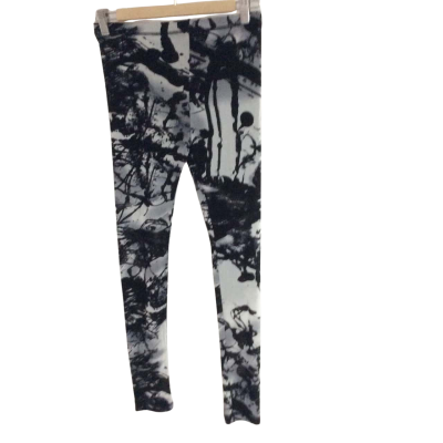 Gabriella Frattini Womens  Size 10 Leggings Black  / Pattern / White 