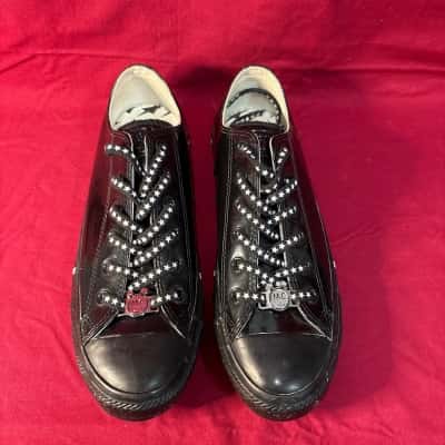 Converse Miley Cyrus  Black  / White Patent "Mickey" Low Top Women's  Size UK 7 / US 9 Sneakers 
