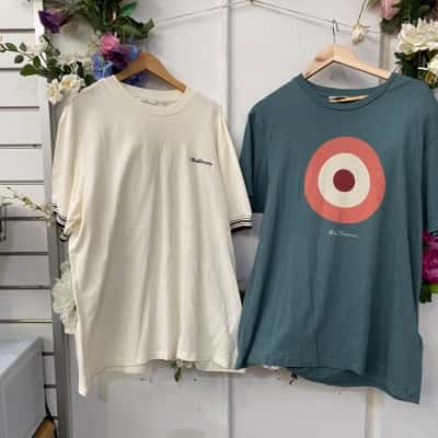 Ben Sherman Mens  Size XL 1 x Green / 1 x White  T shirt