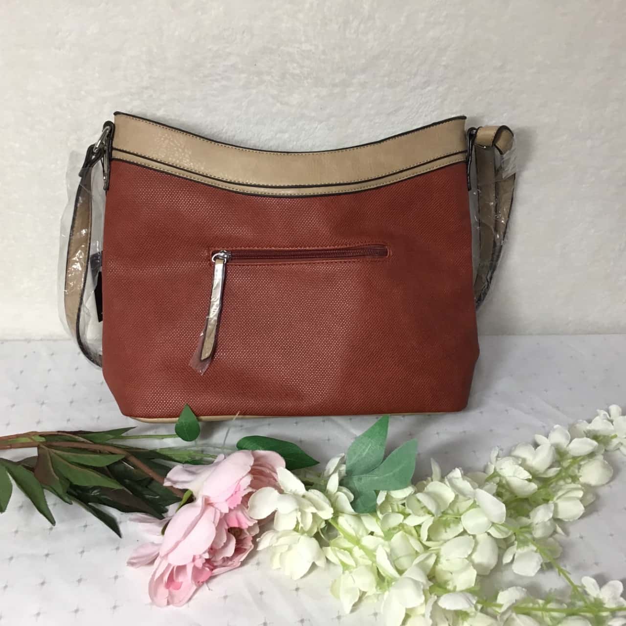 *REDUCED* Cellini Sport Womens Beige / Orange Textured Handbag(s)