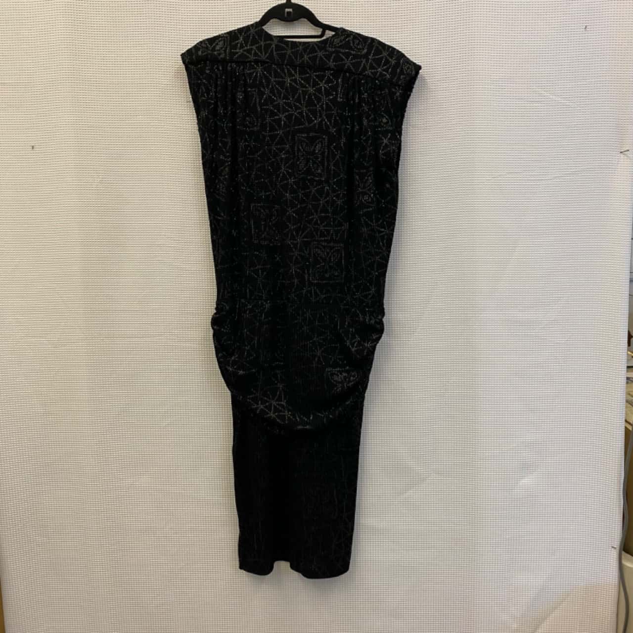 Robe Crayon Vintage Années 80 Geoff Bade - Velours Noir, Manches Ballon Et Peplum - Taille 10