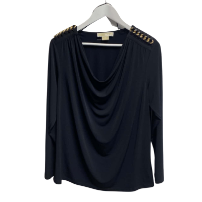 Michael Kors Womens  Size 1X Long Sleeve Shirt Blue 