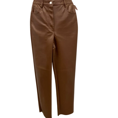 Womens Wilfred Faux Leather Pants Size 8 Brown