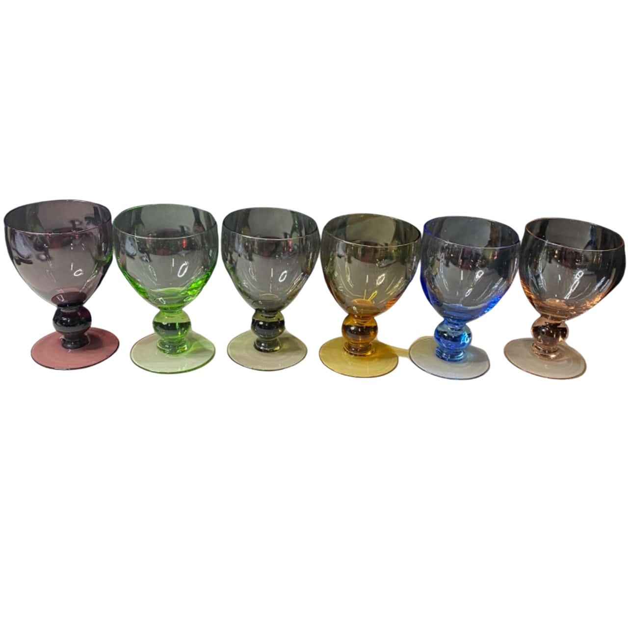 6 Coloured Stem Glasses(s)