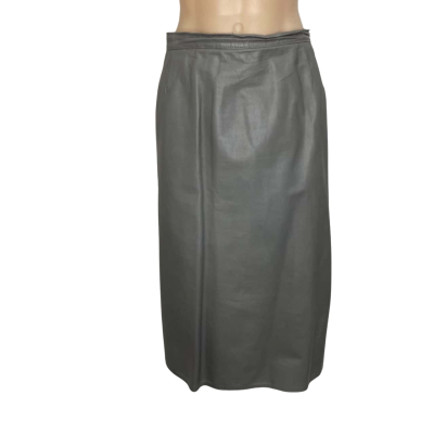  Vintage Grey Leather Skirt Size 40