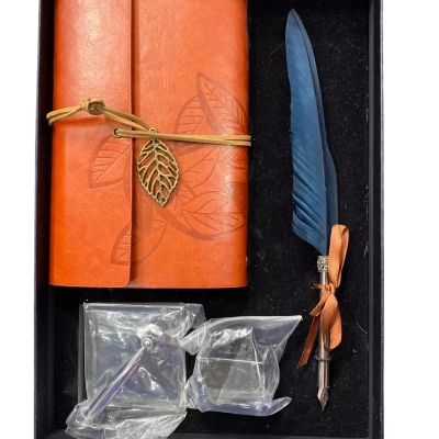 Calligraphy set with ink, quill and journal. New in box 