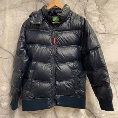 Bossini Womens Size M Puffer Jacket Navy Blue 