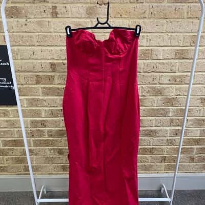 White Fox Womens RAINING HEARTS STRAPLESS MAXI DRESS red Size L 