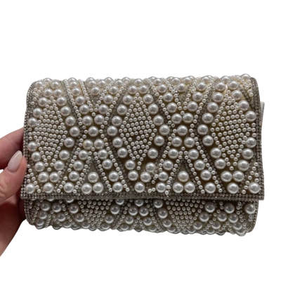 Super pretty and sparkly Women’s Clutch with metal strap 