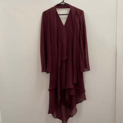 C/MEO Collective Womens  Size S Midi Dress Burgundy