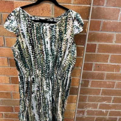Marco Polo Womens  Size 14 Cap Sleeve Midi Dress Multicoloured / Pattern 