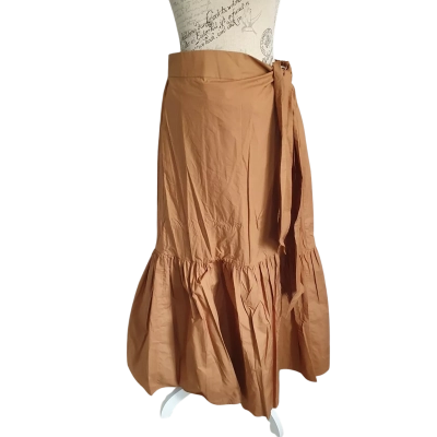 Seed Heritage Womens  Size 14 Tiered Skirt / Wrap Skirt Sienna Brown BNWT