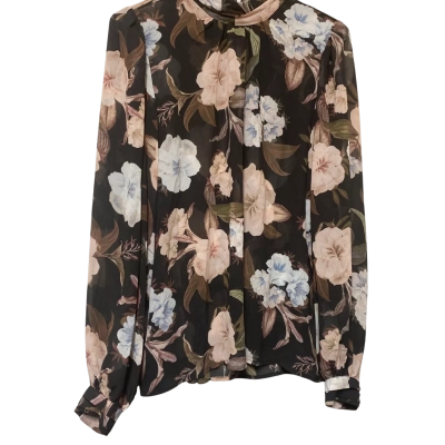 Decjuba Womens  Size 10 Blouse Black  / Floral 