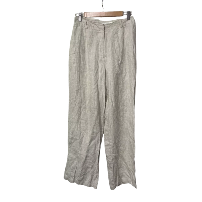 Glassons Womens Size 10 Beige 100% Linen Wide Leg Pants 