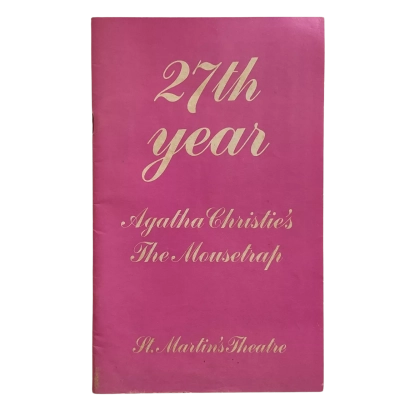 Agatha Christie Vintage ‘The Mousetrap’ 27th Year St Martin’s Theatre (UK) Nightly Programme