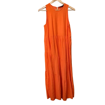 Decjuba Bright Orange Tiered Maxi Dress Size 8