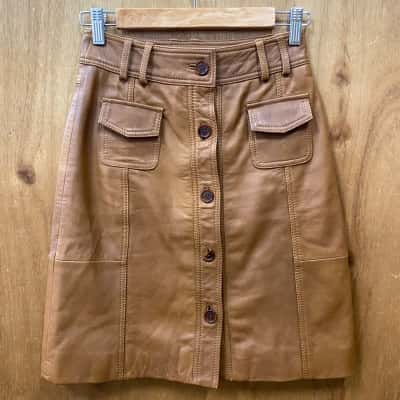Gorman Tan Leather Skirt Size 6