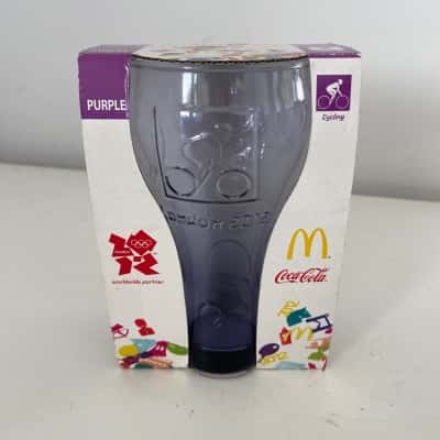 Coca Cola Glass McDonalds Purple Cycling London 2012 Olympic Games Glass