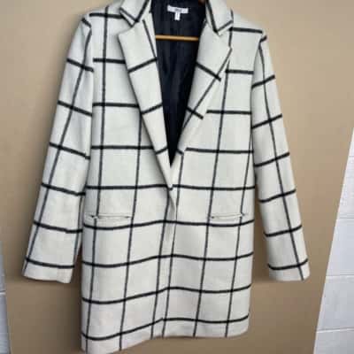 Asilio Womens  Size 8 Winter Coat Beige / Black  / Checked 