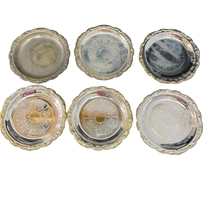 6 x Silver Plated EP on Steel Coasters