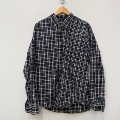 Country Road Navy Checked Shirt -  Size L 