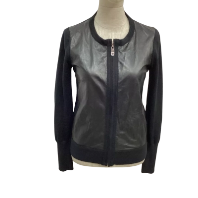 Oroton Cashmere Blend  Size S Cardigan with Front Zip Black  